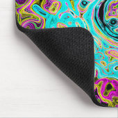 アイシーアクアブルーグルービー抽象芸術レトロ液スワール マウスパッド (コーナー)