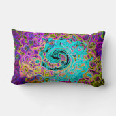 アイシーアクアブルーグルービー抽象芸術レトロ液スワール ランバークッション (裏面)