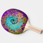 アイシーアクアブルーグルービー抽象芸術レトロ液スワール 卓球ラケット (横)