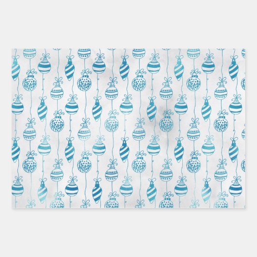 アイシーブルーウィンターホリデークリスマスラッピング紙 ラッピングペーパーシート (正面3)
