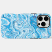 アイシーブルーカラフル抽象芸術大理石テクスチャ液 Case-Mate iPhoneケース (裏面 (横))