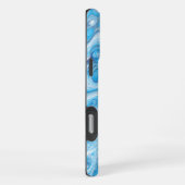 アイシーブルーカラフル抽象芸術大理石テクスチャ液 iPhoneケース (右側面)