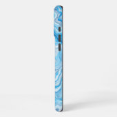 アイシーブルーカラフル抽象芸術大理石テクスチャ液 iPhoneケース (左側面)