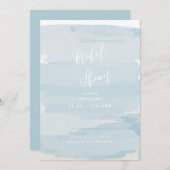 アイシーモダンブルーとホワイトブライダルシャワーの招待 招待状 (正面/裏面)