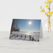 アイシーレイクエリー7 x 5折り畳みグリーティングカード – 空白の カード (黄色い花)