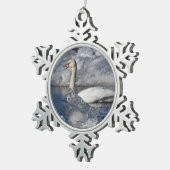 アイシー川の若い白鳥 スノーフレークピューターオーナメント (右)