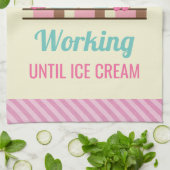 アイスおもしろいクリームまで働く キッチンタオル (折り畳み)