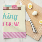 アイスおもしろいクリームまで働く キッチンタオル (四つ折り)