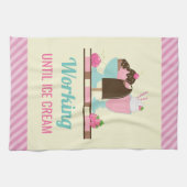 アイスおもしろいクリームまで働く キッチンタオル (横)