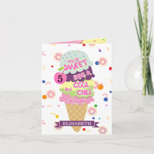 アイスおもしろいクリームコーン子供の誕生日カード カード