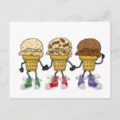 アイスおもしろいクリームコーン漫画のキャラクター ポストカード (正面)