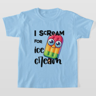 アイスおもしろいクリームスクリームワードアート Tシャツ