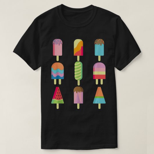 アイスおもしろいクリームレトロポップス Tシャツ (デザイン正面)