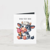 アイスおもしろいクリーム牛愛好家カスタマイズ可能 カード (正面)