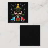 アイスおもしろいホッケークリスマスオーナメントツリークリスマス少年 スクエア名刺 (正面/裏面)