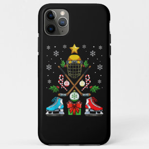 アイスおもしろいホッケークリスマスオーナメントツリークリスマス少年 iPhone 11 PRO MAXケース