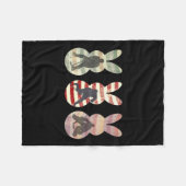 アイスおもしろいホッケースポーツイースターバニーラビットイースト フリースブランケット (正面(横))