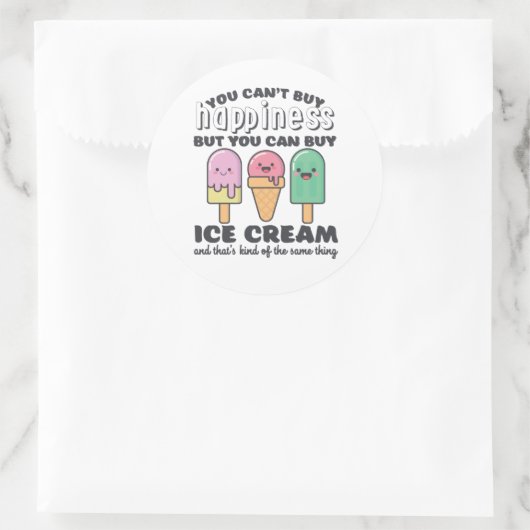 アイスおもしろい感動的クリームライフ引用文サマー ラウンドシール (バッグ)