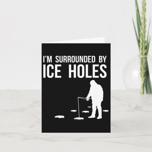 アイスおもしろい魚釣りデザインギフト私はIcに囲まれている カード (正面)