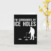 アイスおもしろい魚釣りデザインギフト私はIcに囲まれている カード (黄色い花)