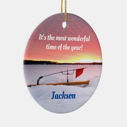 アイスおもしろい魚釣りホリデイ セラミックオーナメント (右)