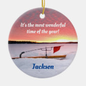 アイスおもしろい魚釣りホリデイ セラミックオーナメント (正面)