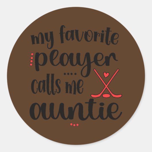 アイスお気に入りのホッケーを呼ぶ ラウンドシール (正面)