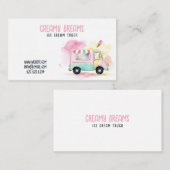 アイスお洒落カラフルクリームトラック 名刺 (正面/裏面)