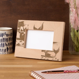 アイスお洒落クリームを楽しむ人魚 レーザー彫刻フレーム