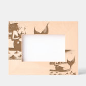 アイスお洒落クリームを楽しむ人魚 レーザー彫刻フレーム (正面)