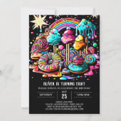 アイスお洒落クリーム誕生日 招待状 (正面)