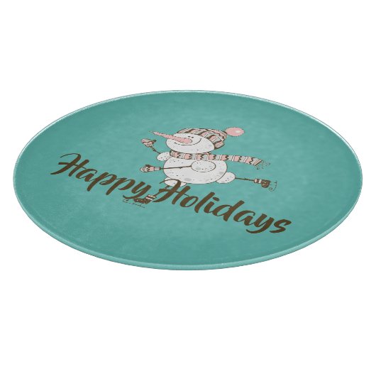 アイスお洒落スケートで滑る雪だるまのカスタマイズ カッティングボード (角)