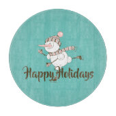 アイスお洒落スケートで滑る雪だるまのカスタマイズ カッティングボード (正面)