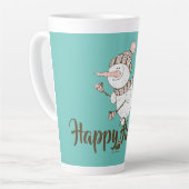 アイスお洒落スケートで滑る雪だるまのカスタマイズ カフェラテマグ (左アングル)