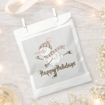 アイスお洒落スケートで滑る雪だるま