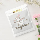 アイスお洒落スケートで滑る雪だるま フェイバーバッグ (封をした状態)