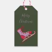 アイスお洒落スケートのクリスマス ギフトタグ (正面)