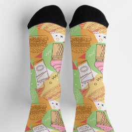アイスかわいらしクリームフライのおもしろいパタフランスのーン ソックス