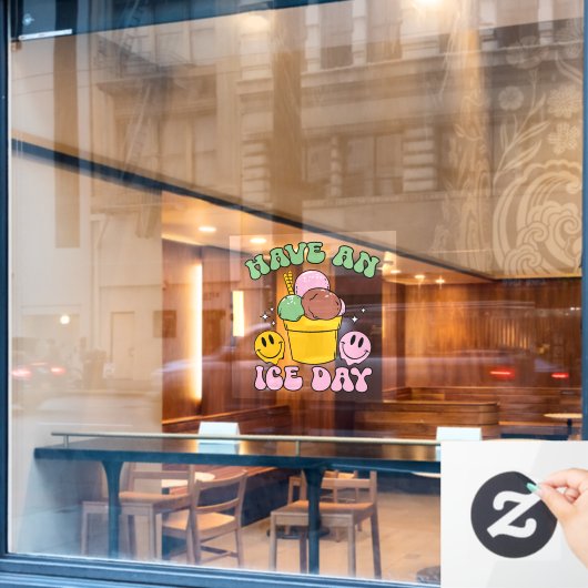 アイスで涼しい一日を ウィンドウサイン (カフェ窓)