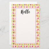 アイスとアイスのカラフル夏の模様 便箋 (正面/裏面)