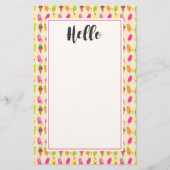 アイスとアイスのカラフル夏の模様 便箋 (正面)