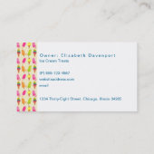 アイスとアイスのカラフル夏の模様 名刺 (裏面)