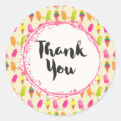 アイスとアイスの夏の模様ありがとう ラウンドシール (正面)