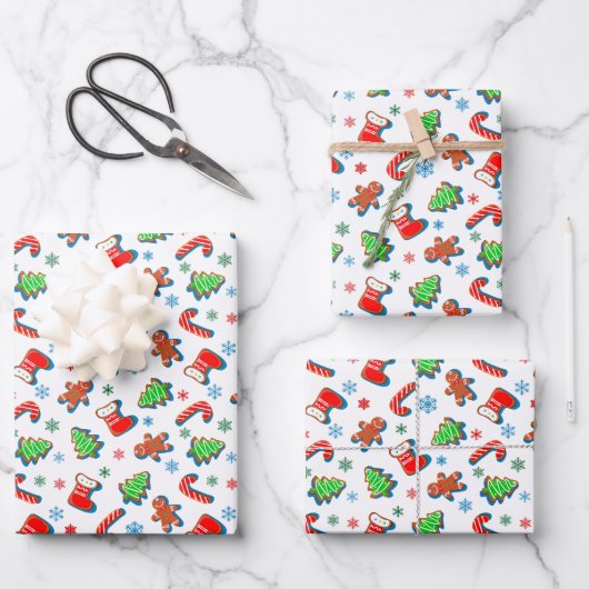 アイスのクリスマスクッキー ラッピングペーパーシート (正面)