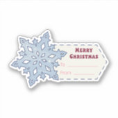 アイスのスノーフレークとクリスマスプレゼントのシール シール (正面)