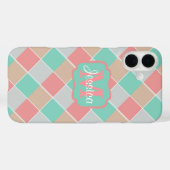 アイスの色のチェック柄 オリジナルデザイン Case-Mate iPhoneケース (裏面 (横))