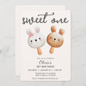 アイスの誕生日に甘い1つ 招待状 (正面/裏面)