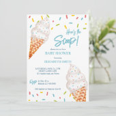 アイスはこちらスクープ赤ちゃんシャワー 招待状 (スタンド正面)
