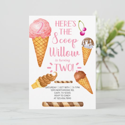 アイスはこちらスクープ2回目の誕生日の招待状 招待状 (スタンド正面)