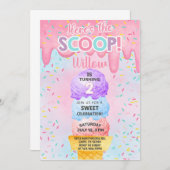 アイスはこちらスクープ2回目の誕生日の招待状 招待状 (正面/裏面)